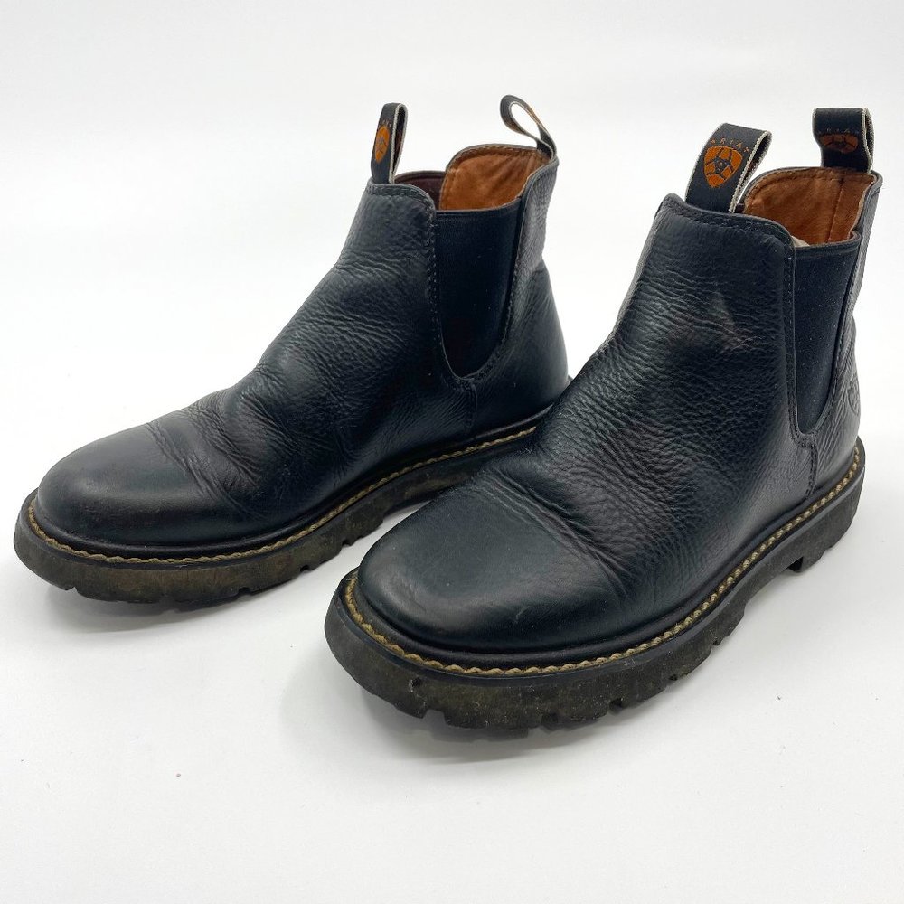 Ariat Black Leather Chelsea Boots Pull On Size 7.5